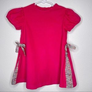 Prim and Proper girls pink dress floral ties sz 5